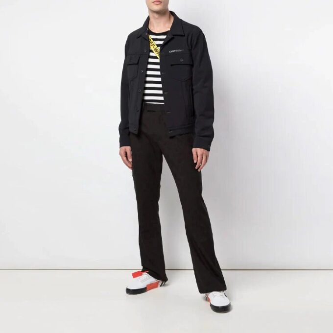 Logo Casual Pants Slim Fit Version Black