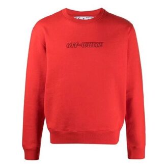 Logo Embroidered Long Sleeves Round Neck Version Red