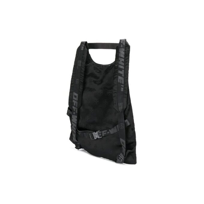logo Jacquard Backpack schoolbag Black