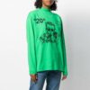 Logo Portrait Embroidered Long Sleeves Unisex Green