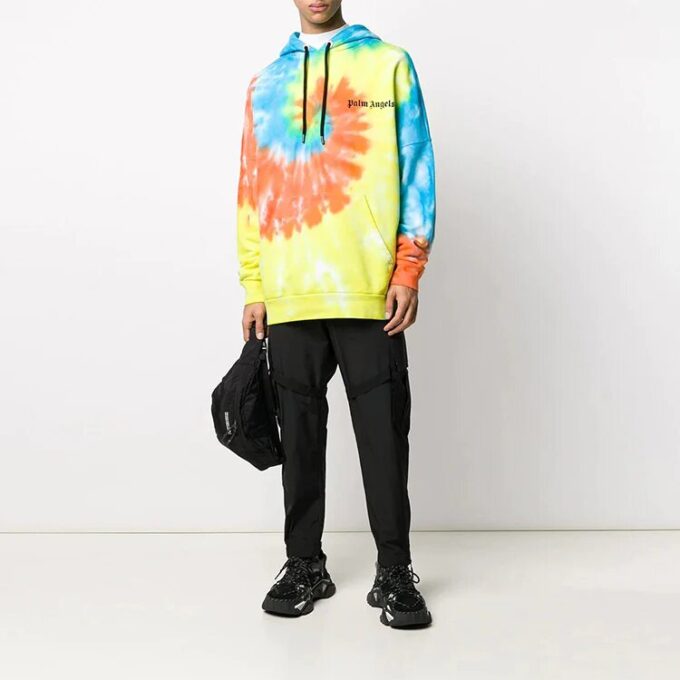 Logo Print Cargo Pants Functional Casual Pants Black