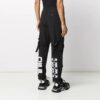 Logo Print Cargo Pants Functional Casual Pants Black