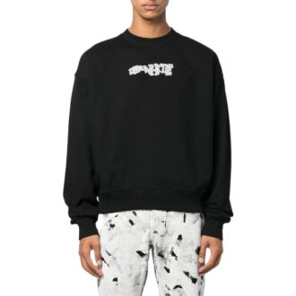 Logo Print Crew Neck Sweatshirt “Black”