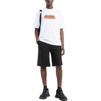 Logo Print Short Sleeve Tee “White”
