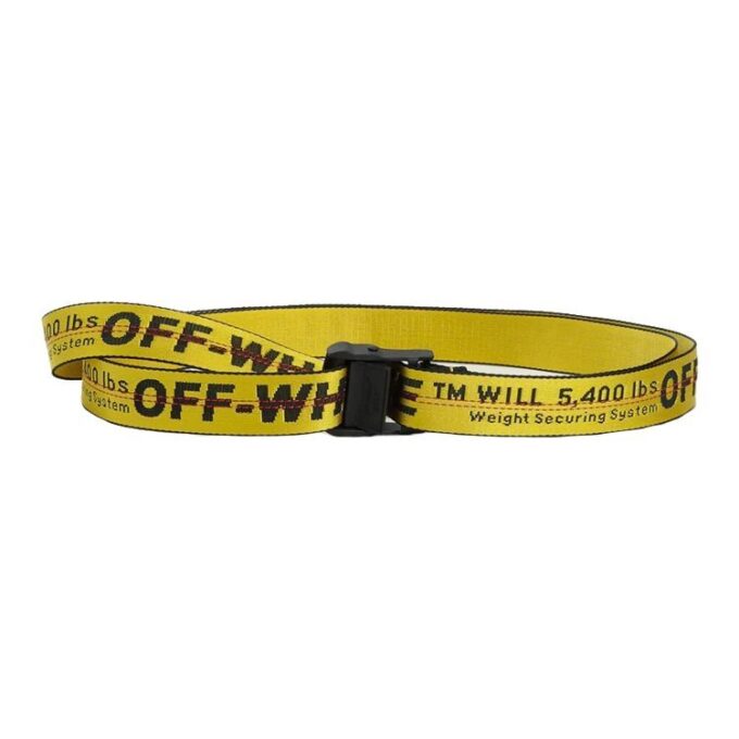 Logo Printed Belt Wide 3.5cm Yellow
