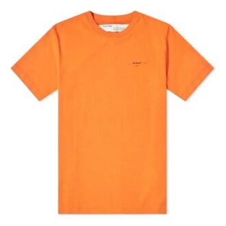 Logo Printed Crewneck Tops Logo Men Orange