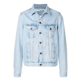 Logo Printing Denim Jacket Light Blue