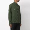 Logo Printing Solid Color Long Sleeves Shirt Version Green