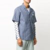 Logo Stripe Short Sleeve Shirt Version Blue