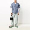 Logo Stripe Short Sleeve Shirt Version Blue