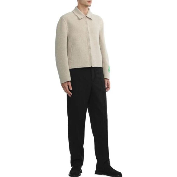 Logo-Tag Wool-Blend Jacket
