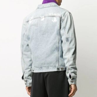 LogoBleachJean Jacket Men’ s Light Blue LogoBleachJean Jacket Men’ s Light Blue
