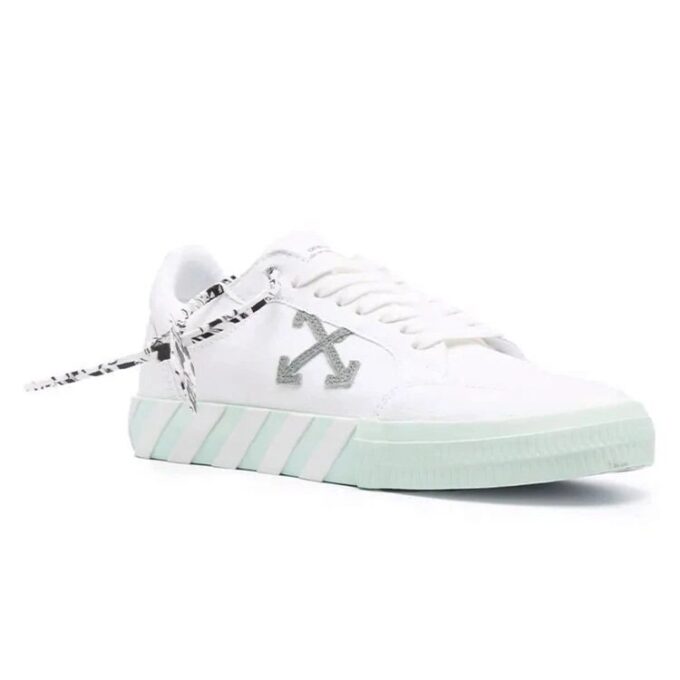 Low Vulcanized Canvas Sneaker “White Green Orange”