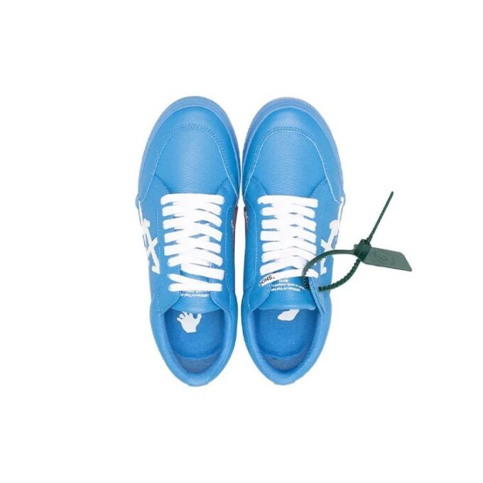 Low Vulcanized Leather Trainers “Blue White Green”