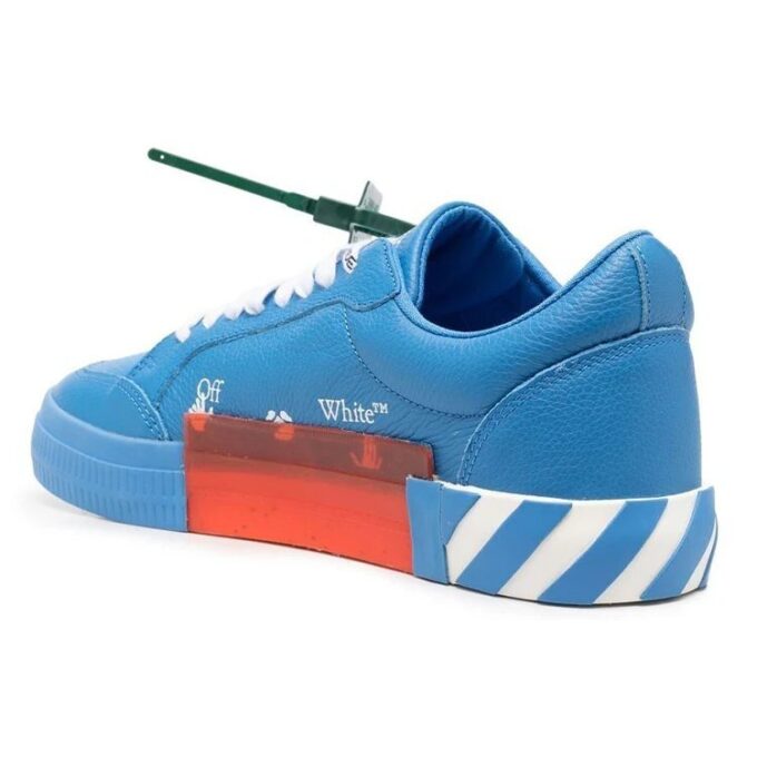 Low Vulcanized Leather Trainers “Blue White Green”
