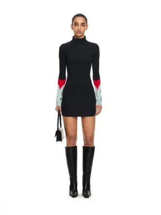 Lycra Color Insert Mini Dress