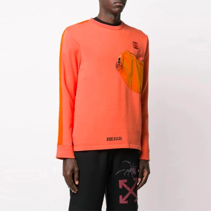Material Love Patchwork Long Sleeves Ordinary Version Orange