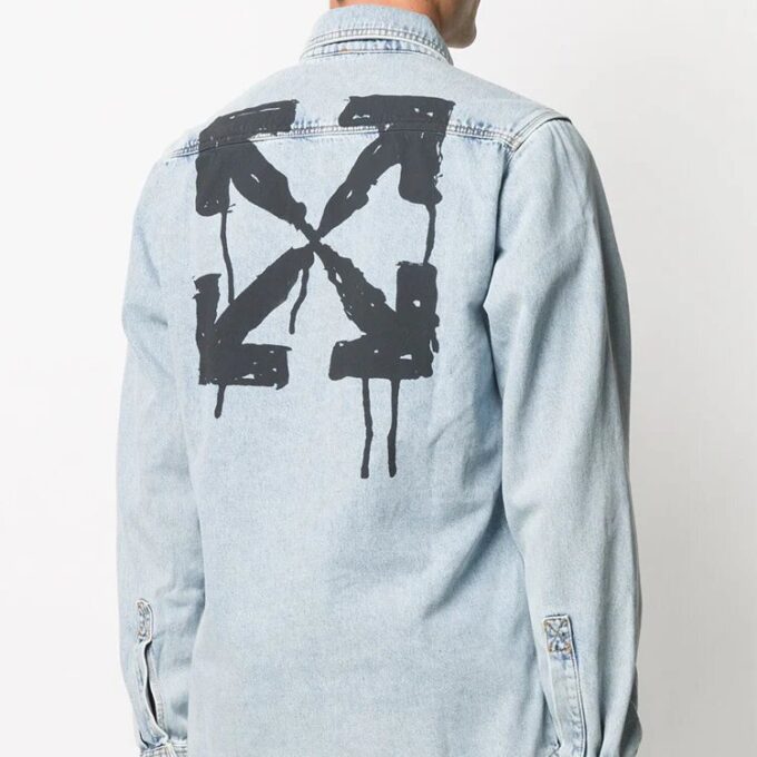Mens Arrows Denim Long Sleeve Shirt