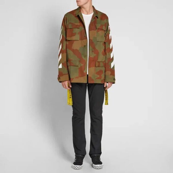 Mens Arrows Sketch Camouflage Cotton Jacket