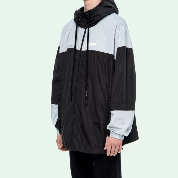 Mens Black White Splicing Jacket