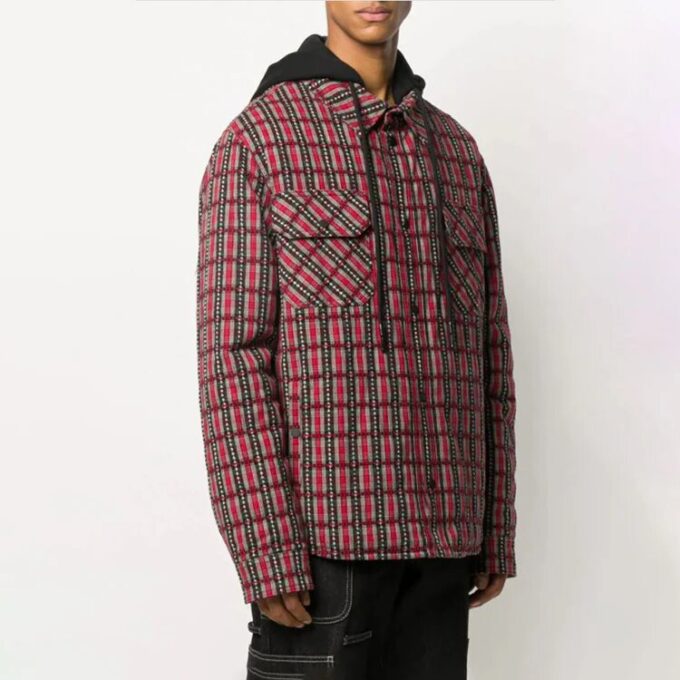 Mens Hoodie Jacket Plaid