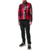 Mens Red & Black Plaid Tartan Zip Neck Jacket “Red Black”