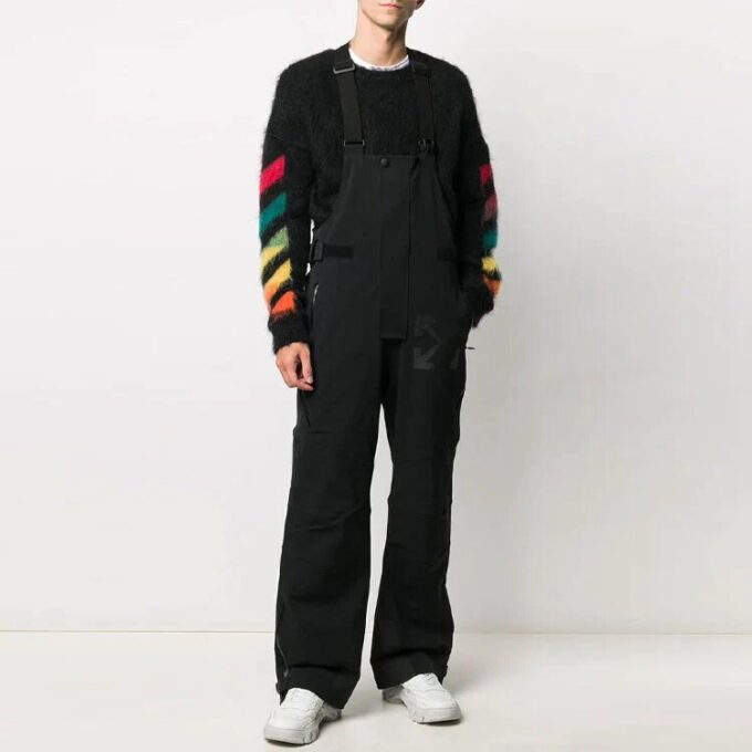 Micro Mark Straight Cargo Pants Loose Fit Black