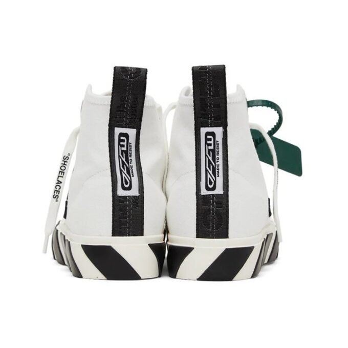 Mid-Top Vulcanised Canvas Sneaker “White Green Black”