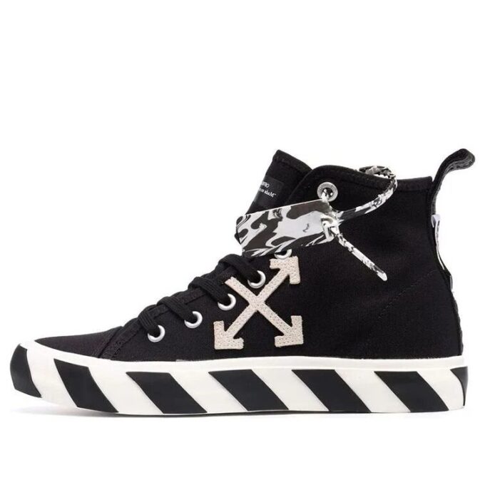 Mid-Top Vulcanized Canvas Sneaker “Black White”
