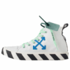 Mid-Top Vulcanized Canvas Sneaker “White Blue Green Black”