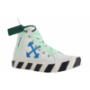 Mid-Top Vulcanized Canvas Sneaker “White Blue Green Black”