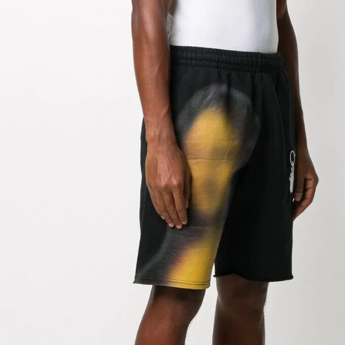 Mona Lisa Applique Sports Shorts Men’ s Black