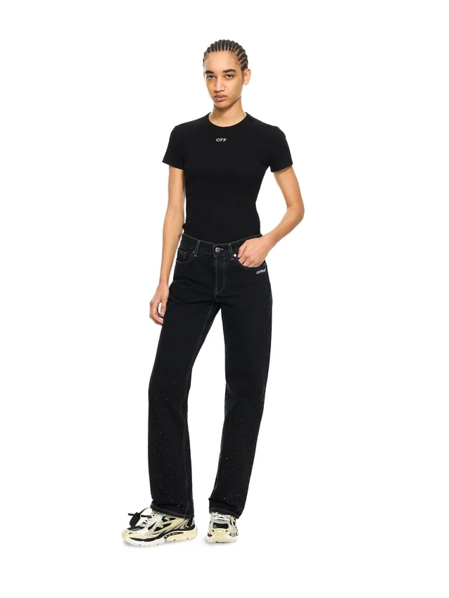 Off Stamp Ribbed Basic T-Shirt Off Stamp Ribbed Basic T-Shirt