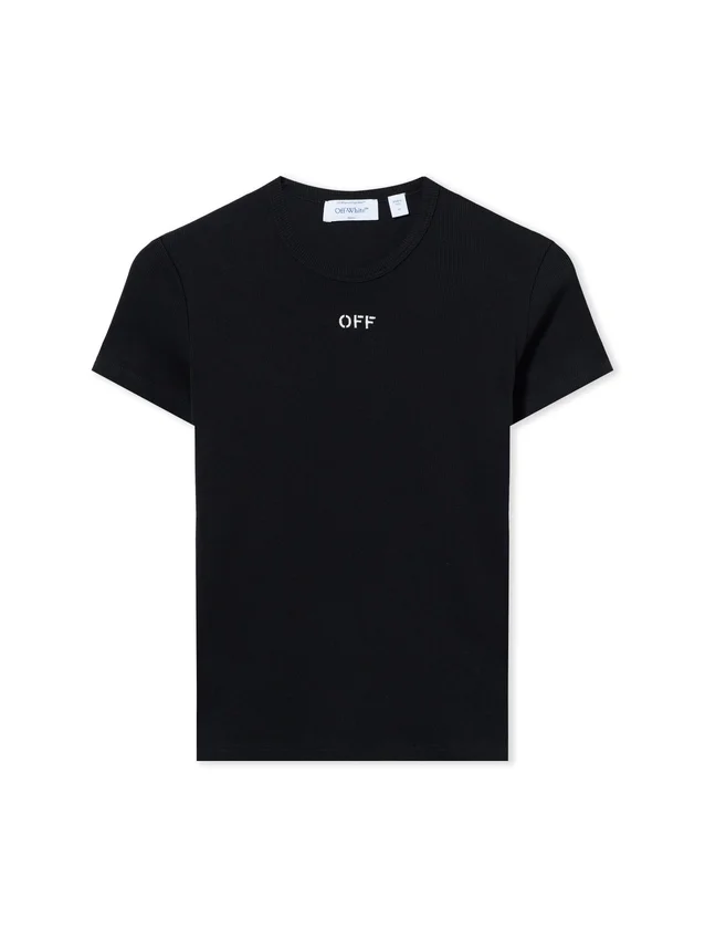Off Stamp Ribbed Basic T-Shirt Off Stamp Ribbed Basic T-Shirt