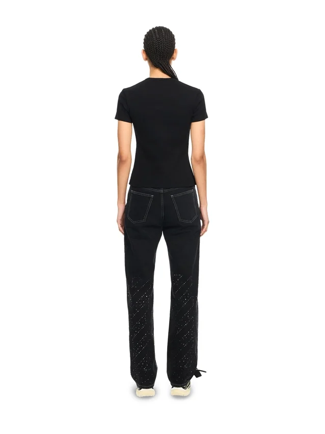 Off Stamp Ribbed Basic T-Shirt Off Stamp Ribbed Basic T-Shirt