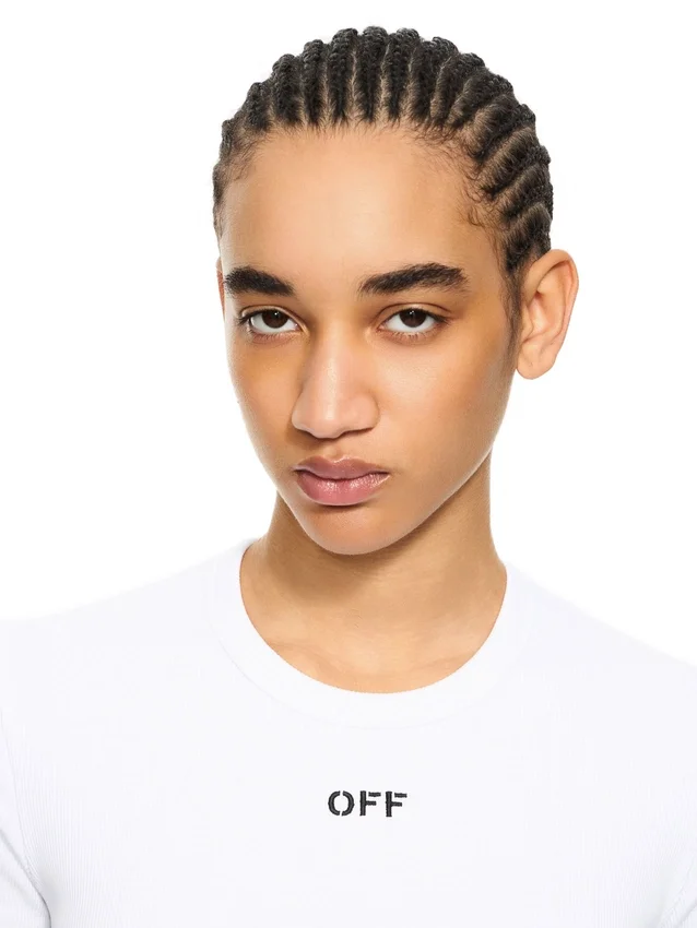 Off Stamp Ribbed Basic T-Shirt Off Stamp Ribbed Basic T-Shirt