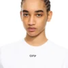 Off Stamp Ribbed Cropped T-Shirt