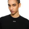Off Stamp Ribbed Cropped T-Shirt