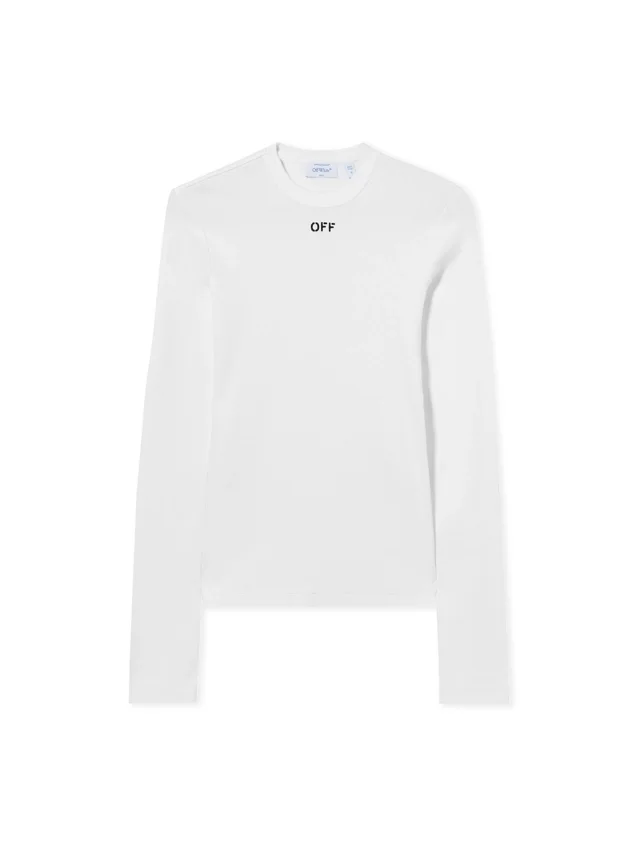 Off Stamp Ribbed Long-Sleeved Crewneck Off Stamp Ribbed Long-Sleeved Crewneck