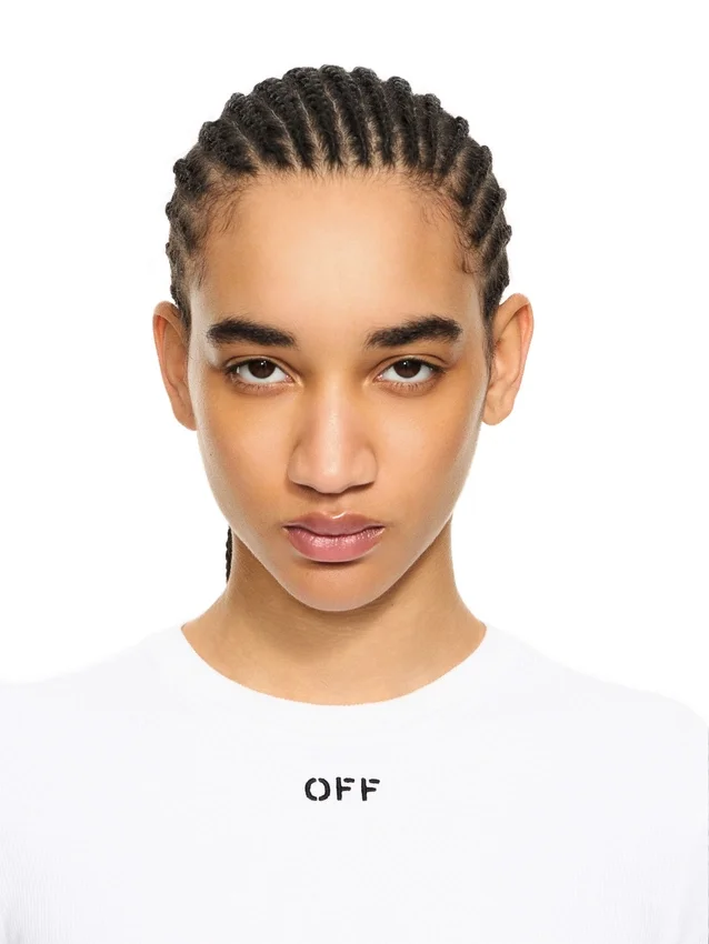 Off Stamp Ribbed Long-Sleeved Crewneck Off Stamp Ribbed Long-Sleeved Crewneck