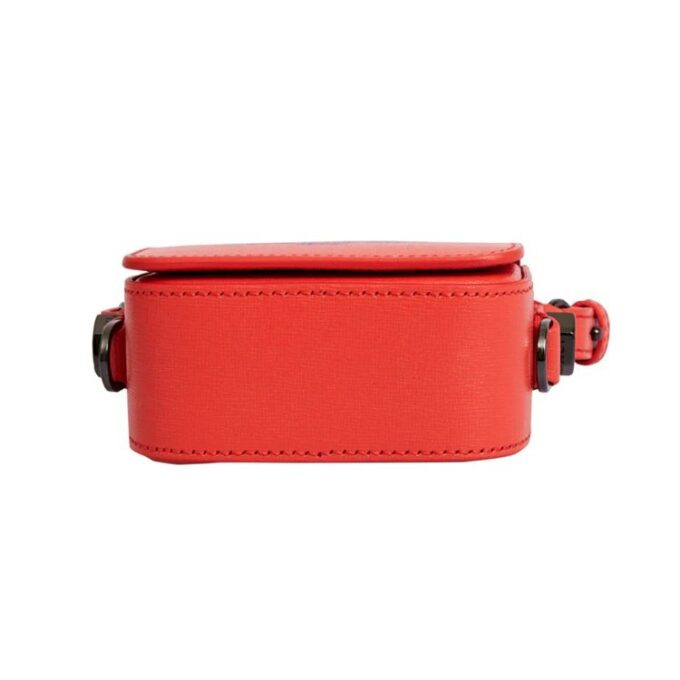 Off-White 20 Logo Printing Series Leather Industrial Style Camera Bag Messenger Bag Orange