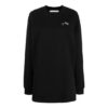 Off-White Arrow Embroidered Flowers Sports Long Loose Fit Black Hoodie