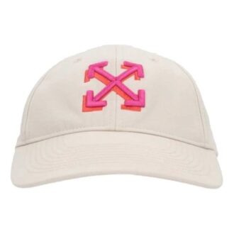 Off-White Arrow embroidered gabardine baseball cap “White” Off-White Arrow embroidered gabardine baseball cap “White”