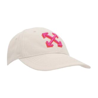 Off-White Arrow embroidered gabardine baseball cap “White” Off-White Arrow embroidered gabardine baseball cap “White”