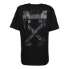 Off-White Arrow Pattern Round Neck Pullover Short Sleeve Slim Fit Version Black