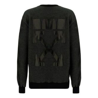 Off-White Arrow Printing Round Neck Sports Hoodie Slim Fit Version Gray