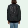 Off-White Arrow Printing Round Neck Sports Hoodie Slim Fit Version Gray