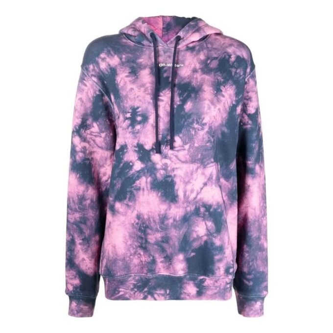 Off-White Arrows Motif Tie Dye Hoodie “Pink Blue”