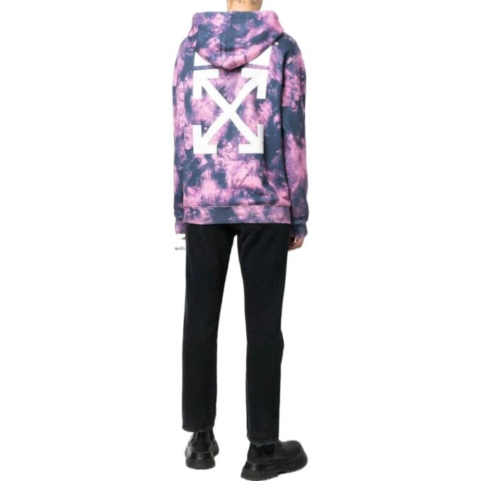 Off-White Arrows Motif Tie Dye Hoodie “Pink Blue”