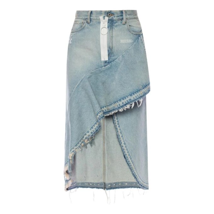 Off-White Asymmetric Denim Skirt “Blue”